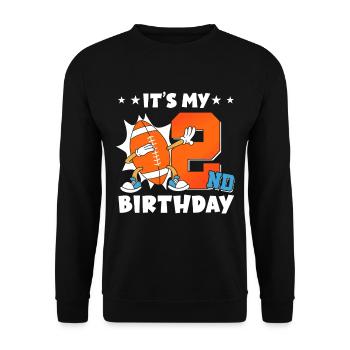 It's my 2nd birthday American Football - Unisex Sweatshirt - black - Front - Alina (178cm) & Michal (187cm)