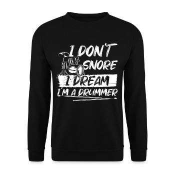 Je ne ronfle pas, je rêve que je suis batteur - Drumme drôle - Sweat-shirt Unisexe - noir - Devant - Alina (178cm) & Michal (187cm)