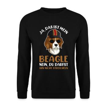 Hund Beagle - Unisex Pullover - Schwarz - Vorne - Alina (178cm) & Michal (187cm)