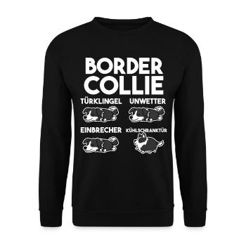 Hund Border Collie - Unisex Pullover - Schwarz - Vorne - Alina (178cm) & Michal (187cm)