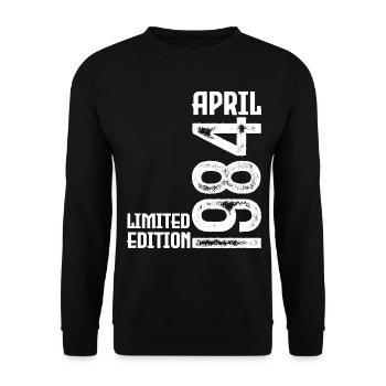 Gift April 1984. Birthday April 1984. April. - Unisex Sweatshirt - black - Front - Alina (178cm) & Michal (187cm)