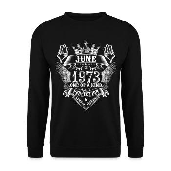 Juin 1973 anniversaire Juin 1973 Juin - Sweat-shirt Unisexe - noir - Devant - Alina (178cm) & Michal (187cm)