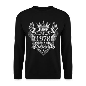 June 1978 anniversary June 1978 June - Unisex Sweatshirt - black - Front - Alina (178cm) & Michal (187cm)