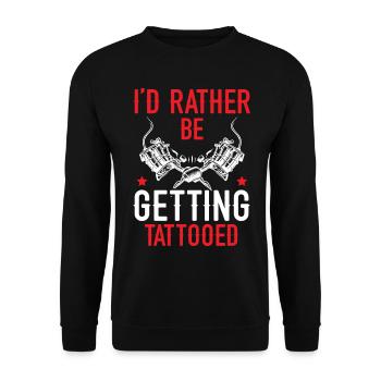 I'd rather get a tattoo tattoo art - Unisex Sweatshirt - black - Front - Alina (178cm) & Michal (187cm)