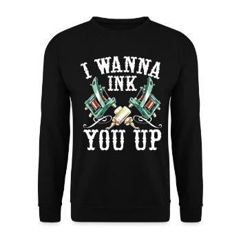 I want to color you tattoo tattoo act - Unisex Sweatshirt - black - Front - Alina (178cm) & Michal (187cm)