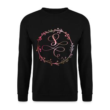 Monogram, letter S, calligraphy ornament - Unisex Sweatshirt - black - Front - Alina (178cm) & Michal (187cm)