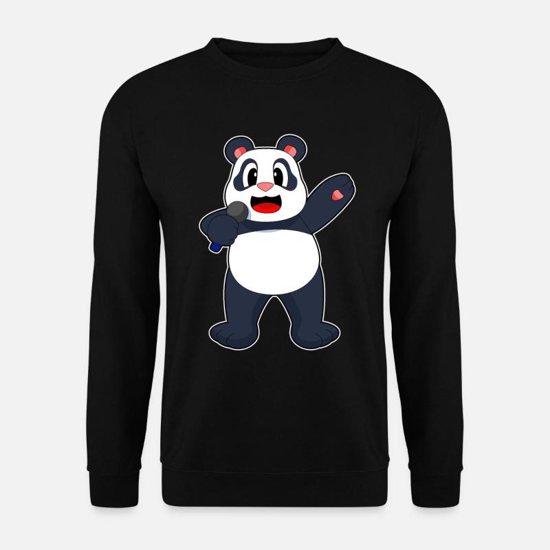 Panda Singer Microphone - Sweat-shirt Unisexe - noir