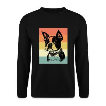 Boston Terrier - Unisex Pullover - Schwarz - Vorne - Alina (178cm) & Michal (187cm)