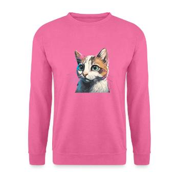 Dessin de chat mignon - Sweat-shirt Unisexe - rose - Devant