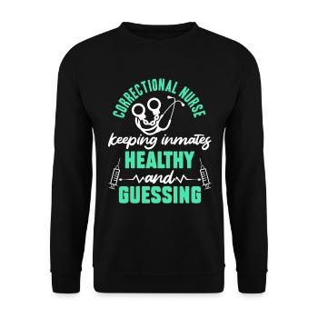 Correctional Nurse Nursing Correction Officer - Unisex Sweatshirt - black - Front - Alina (178cm) & Michal (187cm)