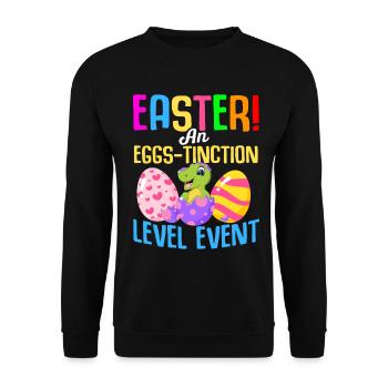 Easter T-rex Dinosaur Rabbit Easter Holiday - Unisex Sweatshirt - black - Front - Alina (178cm) & Michal (187cm)