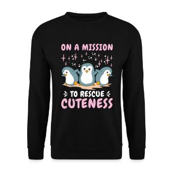 World Wildlife Day Penguin Nature Wildlife - Unisex Sweatshirt - black - Front - Alina (178cm) & Michal (187cm)