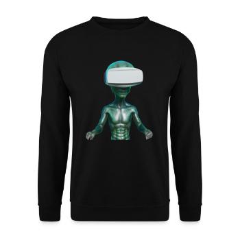 VR Alien - Unisex Pullover - Schwarz - Vorne - Alina (178cm) & Michal (187cm)
