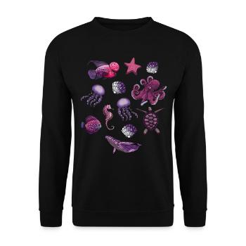 Marine animal Sea Underwater - Unisex Sweatshirt - black - Front - Alina (178cm) & Michal (187cm)