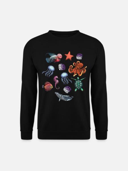 Fisch Saison Meerestier Meer - Unisex Pullover - Schwarz