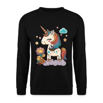 Cute magic unicorn - kindergarten and school - Unisex Sweatshirt - black - Front - Alina (178cm) & Michal (187cm)