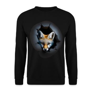 Fuchs Wand Tierliebhaber Geschenk Tier Knuffig Süß - Unisex Pullover - Schwarz - Vorne - Alina (178cm) & Michal (187cm)