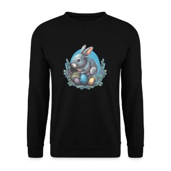 Osterhase - Unisex Pullover - Schwarz - Vorne - Alina (178cm) & Michal (187cm)