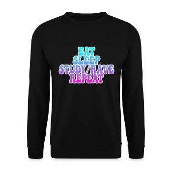 Studieren und Raven - Unisex Pullover - Schwarz - Vorne - Alina (178cm) & Michal (187cm)