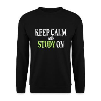 Studieren Spruch - Unisex Pullover - Schwarz - Vorne - Alina (178cm) & Michal (187cm)