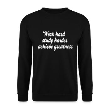Success Motivation Saying - Unisex Sweatshirt - black - Front - Alina (178cm) & Michal (187cm)