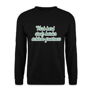 Success Motivation Saying - Unisex Sweatshirt - black - Front - Alina (178cm) & Michal (187cm)