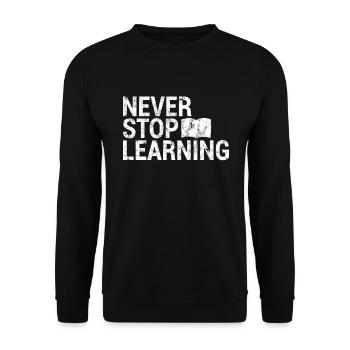Learn to read saying - Unisex Sweatshirt - black - Front - Alina (178cm) & Michal (187cm)