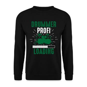 Batteur Professionnel Chargement Funny Drum Player - Sweat-shirt Unisexe - noir - Devant - Alina (178cm) & Michal (187cm)