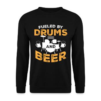 Fueled By Drums And Beer - Drum Player - Unisex Sweatshirt - black - Front - Alina (178cm) & Michal (187cm)