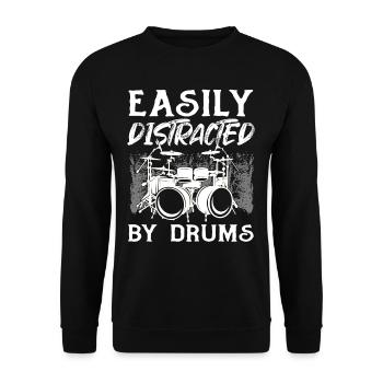 Drummer Musician Drums - Facilement distrait par Drum - Sweat-shirt Unisexe - noir - Devant - Alina (178cm) & Michal (187cm)