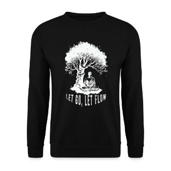 Buddhist Meditation Zen Buddha Buddhismus und Yoga - Unisex Pullover - Schwarz - Vorne - Alina (178cm) & Michal (187cm)