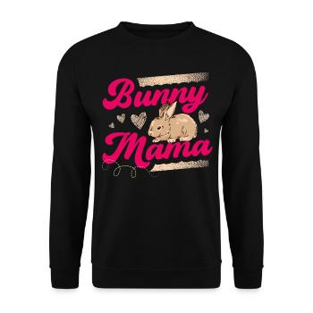 Bunny Mom Rabbit Lover Best Mom Ever - Unisex Sweatshirt - black - Front - Alina (178cm) & Michal (187cm)