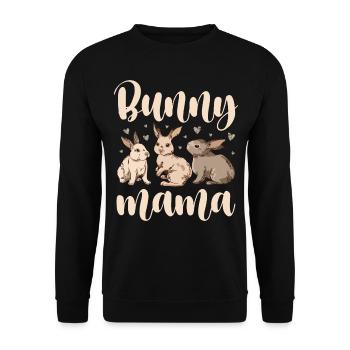 Bunny Mom Rabbit Lover Best Mom Ever - Unisex Sweatshirt - black - Front - Alina (178cm) & Michal (187cm)