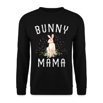 Bunny Mom Rabbit Lover Best Mom Ever - Unisex Sweatshirt - black - Front - Alina (178cm) & Michal (187cm)