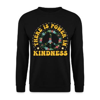 There is strength in kindness, inspiration, - Unisex Sweatshirt - black - Front - Alina (178cm) & Michal (187cm)