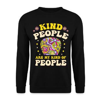 Freundliche Menschen Sind Meine Art Von Menschen, - Unisex Pullover - Schwarz - Vorne - Alina (178cm) & Michal (187cm)