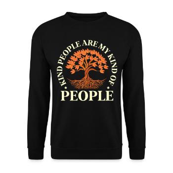 Friendly people are my kind of people, - Unisex Sweatshirt - black - Front - Alina (178cm) & Michal (187cm)