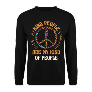 Friendly people are my kind of people, - Unisex Sweatshirt - black - Front - Alina (178cm) & Michal (187cm)