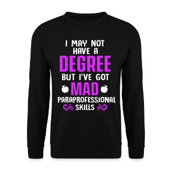 Paraprofessional Teacher Para Educator - Unisex Sweatshirt - black - Front - Alina (178cm) & Michal (187cm)