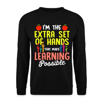 Paraprofessional Teacher Para Educator - Unisex Sweatshirt - black - Front - Alina (178cm) & Michal (187cm)