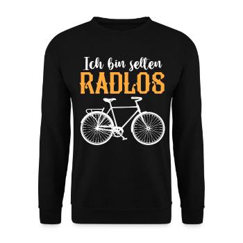 Ich Bin Selten Radlos Fahrrad - Unisex Pullover - Schwarz - Vorne - Alina (178cm) & Michal (187cm)