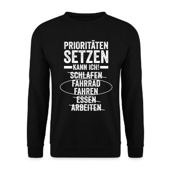 Fahrradfahrer Rad Fahrrad - Unisex Pullover - Schwarz - Vorne - Alina (178cm) & Michal (187cm)