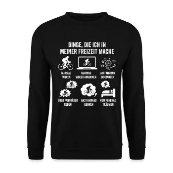 Fahrradfahrer Rad Fahrrad - Unisex Pullover - Schwarz - Vorne - Alina (178cm) & Michal (187cm)