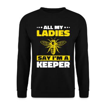 Beekeepers Bees Honey bees Beekeeping - Unisex Sweatshirt - black - Front - Alina (178cm) & Michal (187cm)