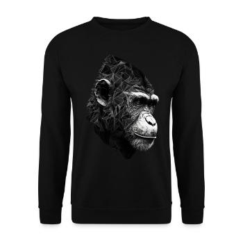 Gorilla Polygon Affe Tier Geschenk Zoo Tierisch - Unisex Pullover - Schwarz - Vorne - Alina (178cm) & Michal (187cm)