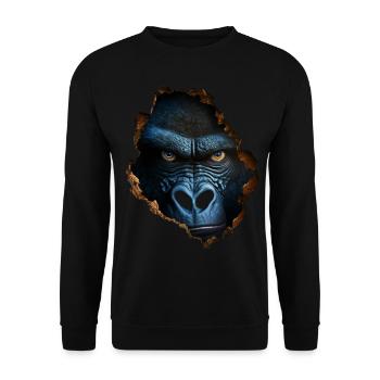 Gorilla Wall Hole Monkey Zoo Animal Costume Cadeau - Sweat-shirt Unisexe - noir - Devant - Alina (178cm) & Michal (187cm)