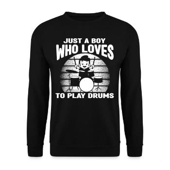 Drummer Boy - Just A Boy Who Loves To Play Drums - Unisex Pullover - Schwarz - Vorne - Alina (178cm) & Michal (187cm)