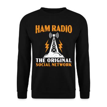 Ham Radio The original social network Ham R - Unisex Sweatshirt - black - Front - Alina (178cm) & Michal (187cm)