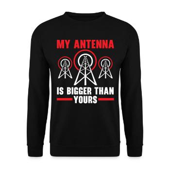 Meine Antenne ist größer als deine Amateurfunkante - Unisex Pullover - Schwarz - Vorne - Alina (178cm) & Michal (187cm)