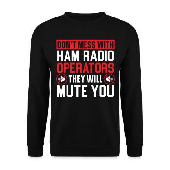 Ne plaisantez pas avec les radioamateurs - Sweat-shirt Unisexe - noir - Devant - Alina (178cm) & Michal (187cm)